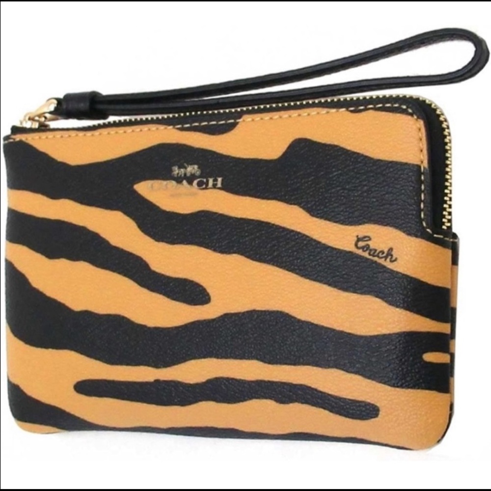 Coach tiger print wristlet!